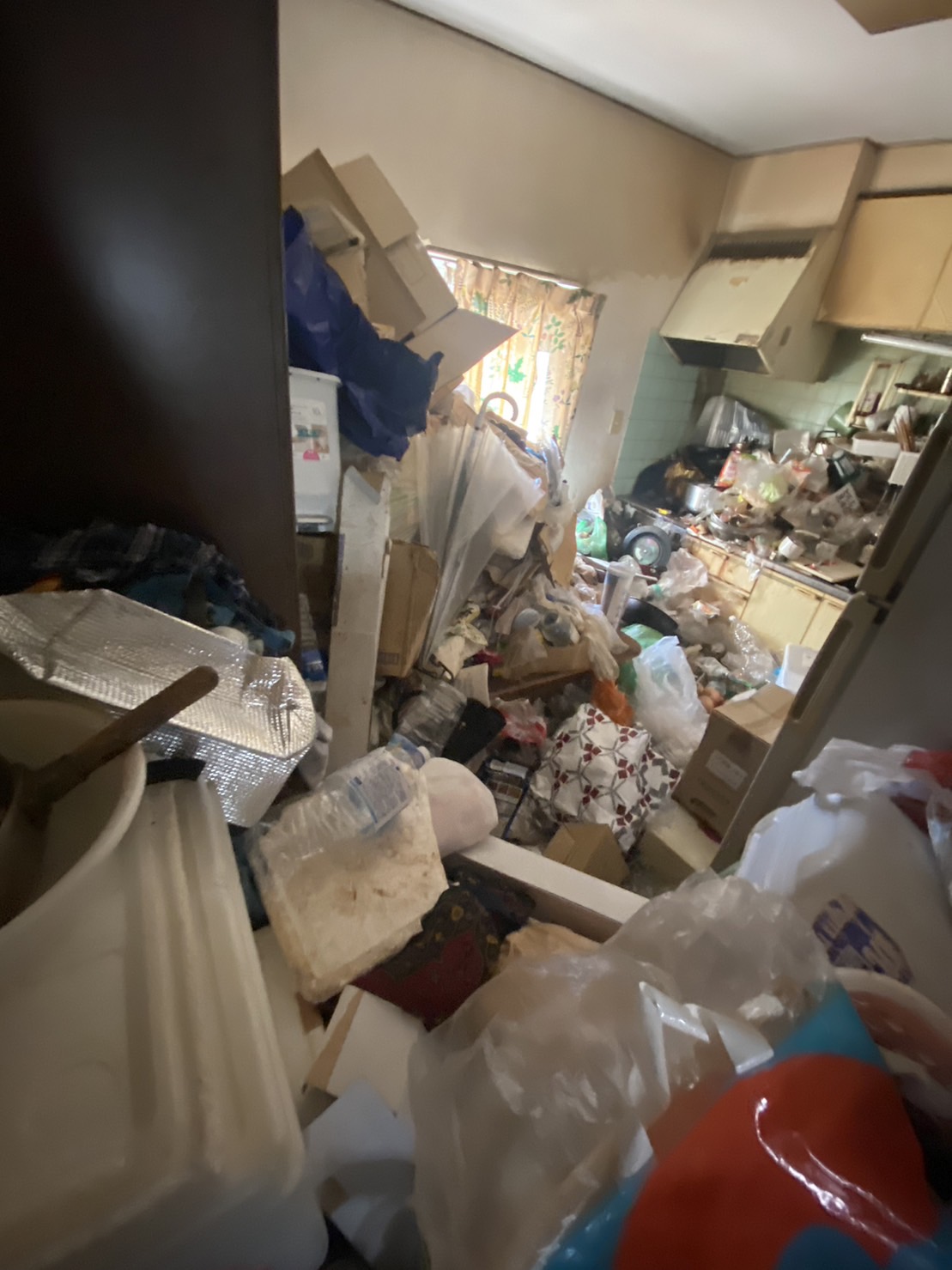 食品ゴミ、生活雑貨、キッチン家電などの回収前の状態