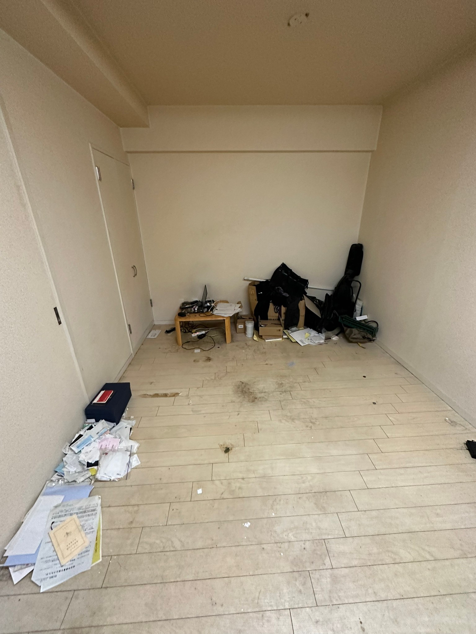 生ゴミや飲料含むゴミ類1部屋分の回収後の状態