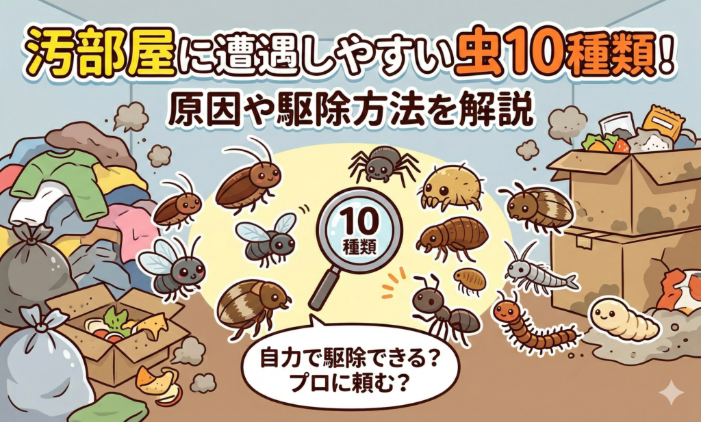 汚部屋に遭遇しやすい虫10種類！原因や駆除方法を解説